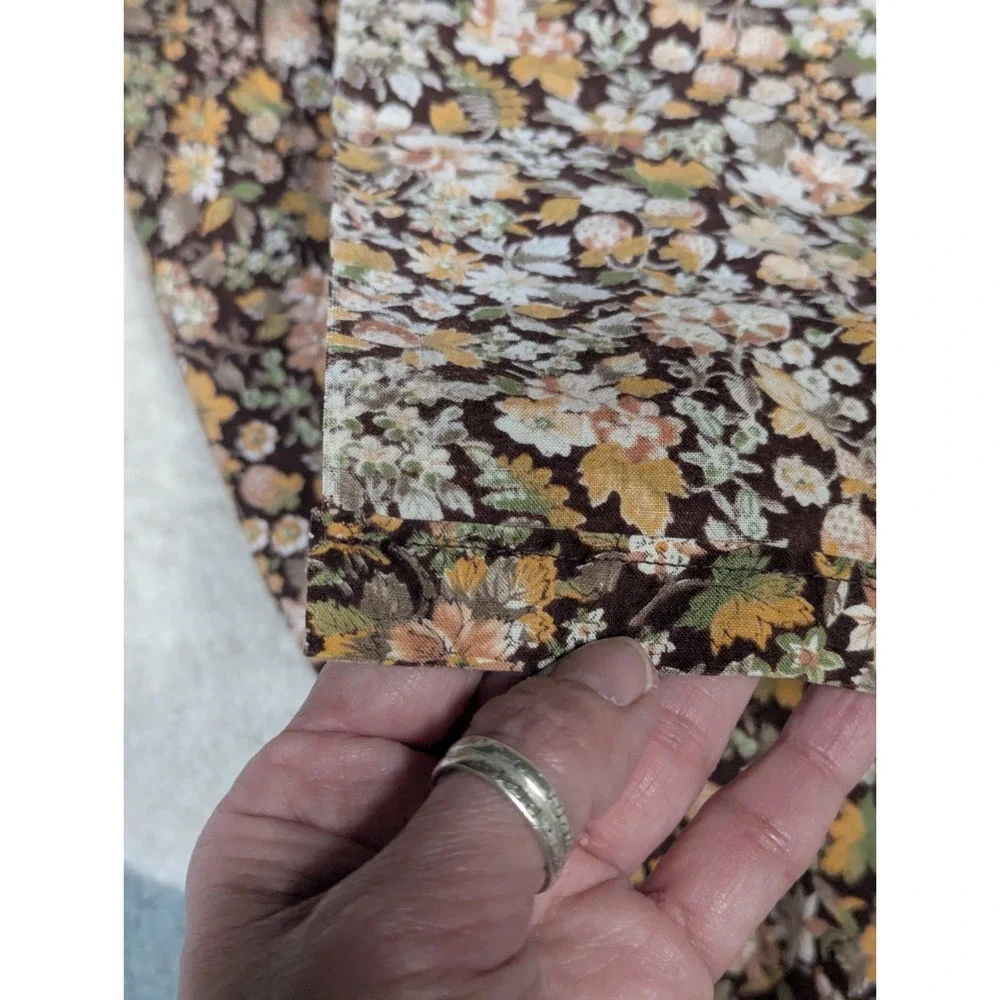 vintage Cranston Print Works VIP material browns gold green floral 112